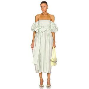 Cecilie Bahnsen Joel Cotton Midi Dress in Mint Green Size 4